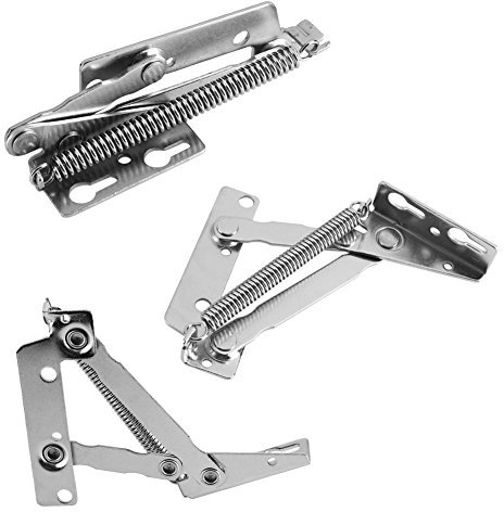 Raguso Edelstahl 80 ° Türfederscharnier Scharnier anheben Möbelscharnier Klappsofabett-Scharniere mit linkem rechtem Federscharnier