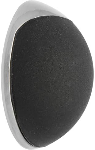 WAGNER Design-Wand-Türstopper SCREW OR GLUE/Schrauben oder Kleben - Durchmesser Ø 30 x 12 mm, Metall gebürstet, Edelstahloptik, Puffer thermoplastischer Kautschuk, schwarz, Designpreis - 15512811