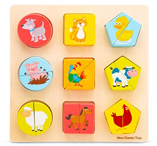 New Classic Toys - Shape Block Puzzle - Animals