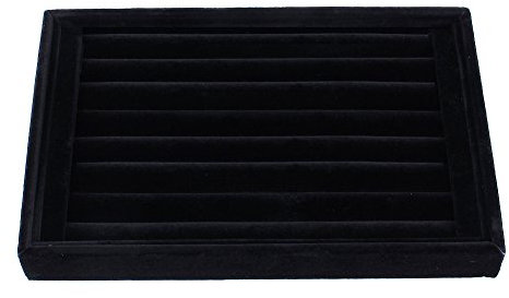 Vassoio per Display ad Anello in Velluto, Porta Gioie da Cassetto Anelli Vassoi Spilla Organizer Gioielli Espositore Scatola Organizzatori Portagioie Adatto Orecchini Collane Bracciale(Uno nero)