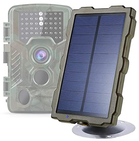 Braveking1, Cámara de Caza Panel Solar Trail Game Camera IP66 Impermeable DC 6V/1700mAh Banco de Energía Solar Cargador Portátil Kit de Instalación Incluido con Cable de Carga USB