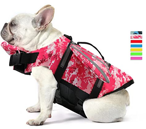 Petglad Hundeschwimmweste, Flügel-Design, Haustier-Schwimmweste, Hundeschwimmweste, Lebensretter, Badeanzug mit Griff für Schwimmbad, Strand, Bootfahren, kleine, mittelgroße und große Hunde