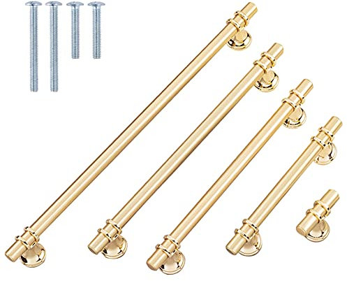 6 tiradores para muebles y armarios de cocina, estilo vintage, color oro rosado, para armario de libros, armario, cajones, aleación de cinc (128 mm, oro rosa)