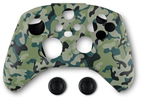 Spartan Gear - Controller Silicon Skin Cover and Thumb Grips (Compatible with Xbox Series x/s) (Colour: Green Camo)