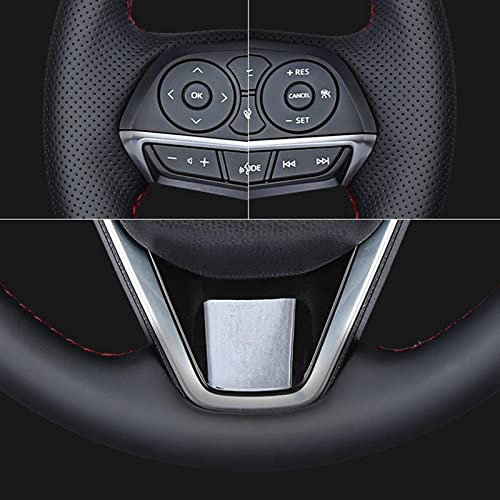 Nijakise Auto Lenkradbezug Für VW Golf 8 Für Passat ID.3 Für Arteon Caddy 2019-2022 Schwarzes echtes Leder DIY rutschfeste Auto-Lenkradabdeckung