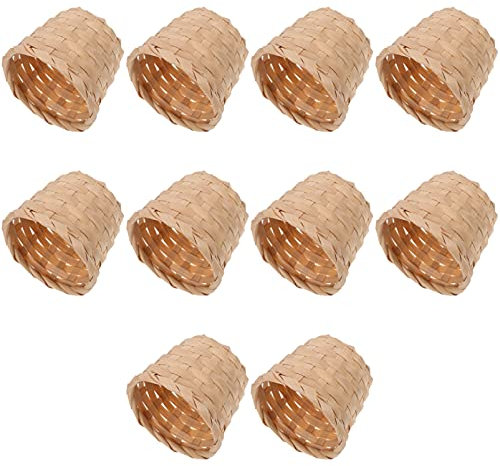 Cabilock 10 Mini Cestas Tejidas: Cestas de Mimbre para Dulces Papelera Tejida de Papelera Cuenco para Aperitivos Bandeja para Servir Mesa de Boda Centros de Mesa para Fiestas Postres