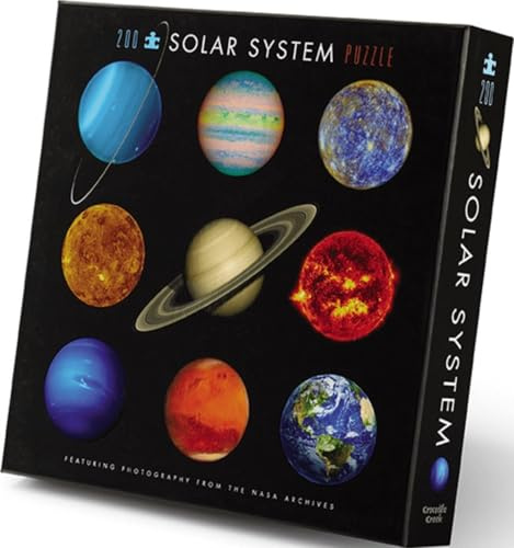 Crocodile Creek 200 Pieces Jigsaw Floor Puzzle — Solar System Design — Ideal for Kids Ages 5 Years and Up — Heavy Duty Shaped Box for Storage, 9 x 12 Completed Puzzle Size