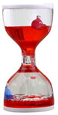 Haloppe Sablier à bulles liquide - Joli design - Couleur rouge vif
