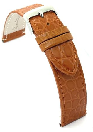diloy Uhrenarmband aus Leder mit Krokodilgravur Kroko 12mm 14mm 16mm 18mm 20mm 22mm. Ref. P209