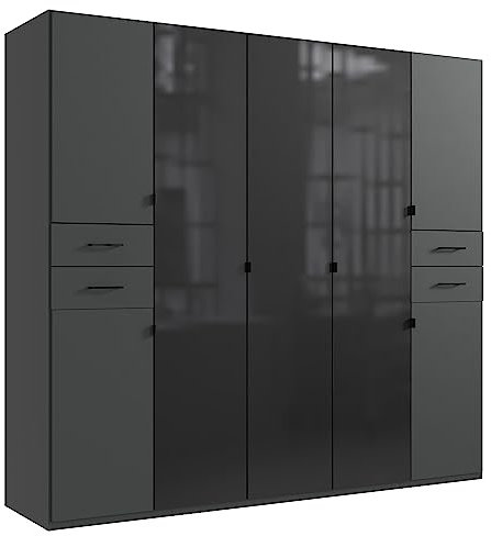DEINE TANTE EMMA D25659 Kleiderschrank Danzig Drehtürenschrank schwarz ca. 225 x 208 x 58 cm