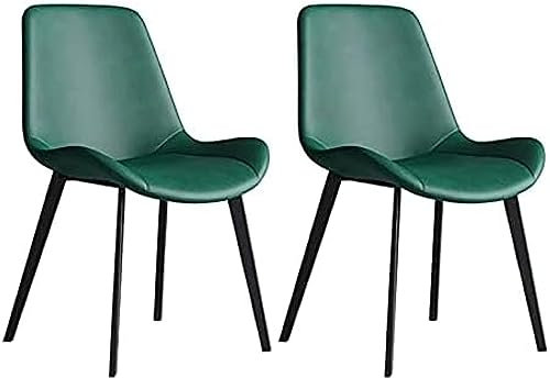 (2 Uds) Silla De Comedor, Silla Trasera Nórdica Moderna (PU + Metal), Silla De Maquillaje para El Hogar, Silla De Ocio De Hotel De Restaurante/Silla De Conferencia,AC,Friendly32