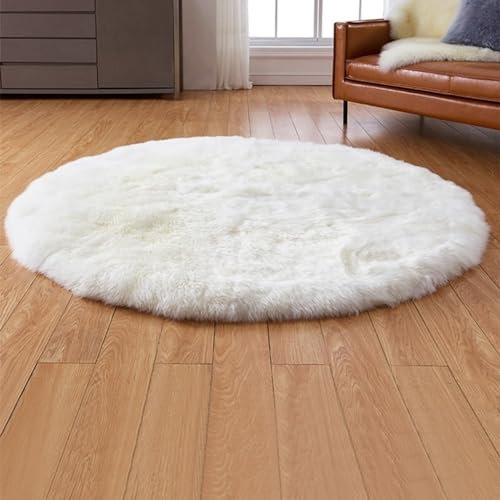 Lammfell Teppich Rund Wolle Schaffell Echt Groß Runder Teppich Lammfell Schaffell Fellteppich Wollteppich Rund Flauschiger Fell Teppiche Runde Teppich Lammfell Echt Groß Für Wohnzimmer Schlafzimmer(10