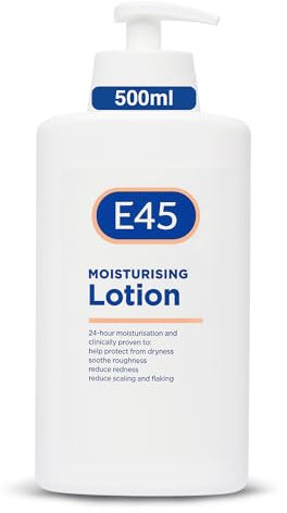 E45 Lotion hydratante dermatologique 500ml - Lotion Hydratant quotidien pour hydratation durable pour les peaux sèches et sensibles - contre la sécheresse, réduit les rougeurs et les desquamations