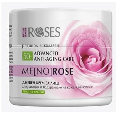 New Roses ME(NO) Rose Anti-Ageing Face and Neck Day Cream with Marine Collagen, Natural Rose Water, Retinol 50+