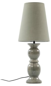 Lucande Tischlampe Lyndorin (Design, Modern) in Grün aus Keramik (1 flammig E27) - Tischleuchte Schreibtischlampe Nachttischlampe Flurleuchte