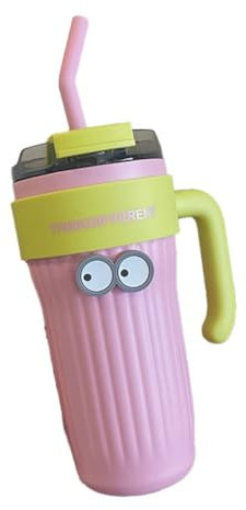 Große Kaffeetasse, Becher, Vakuumbecher, Autoflasche, Edelstahl, Eisgetränkebecher, Outdoor-Sport, Isolierter Becher (Rosa)