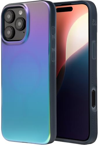 ZAGG Milan Snap Graphene-Reinforced Case for iPhone 16 Pro Max [6.9-Inch], MagSafe Compatible, Anti-Yellowing, Slim Design, Secure Grip, Fashion-Forward, Shockproof Phone Back Cover (Raven Feather)