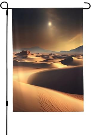 Bandera de jardín de doble cara del desierto insahara de 28 x 40 pulgadas, duradera, perfecta para cualquier estación del año, mástil de bandera no incluido