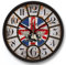 NUOVO Wanduhr Vintage Gitarre Britische Flagge WanduhrSchwarzer Rahmen mit Glasabdeckung Silent Ticking Bewegung Quarz Wanduhr Moderne Quarz Design Dekorative Innenküche 12 Zoll