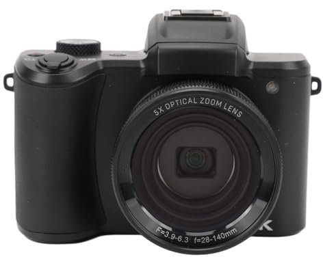 5K Digitalkamera für Fotografie, 64 MP Autofokus Vlogging Kamera mit Zwei Kameras, 5 fachem Optischen Zoom und 2 fachem Digitalzoom, Anti Shake