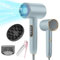 Bizcasa 2400W Secador Pelo Ionico,Profesional Secador de Pelo pantalla LCD 3 Ajustes de Temperatura,2 velocidades,Salón Hair Dryer con Difusor y Boquilla de Peinado/Peine Plegable (plata)