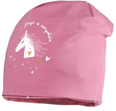 maximo MINI Girl-Beanie, Einhorn Reversible, Glow in the Dark