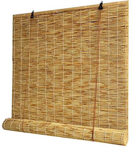 Tenda a Rullo in bambù, Tenda in Canna Naturale, Finestra con persiana Romana, Tenda sollevabile, Decorazione, ombreggiatura, divisorio, Impermeabile, Tenda in Paglia Vintage, per Esterni/in