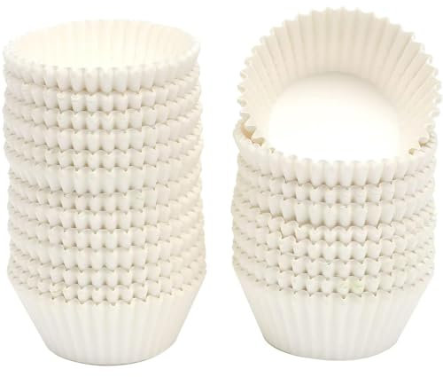 Gcardist Groß Weiße Muffinförmchen Cupcake Becher 200 Stück Lebensmittelqualität Muffinpapier Backförmchen Cupcake Hüllen (Große Größe)