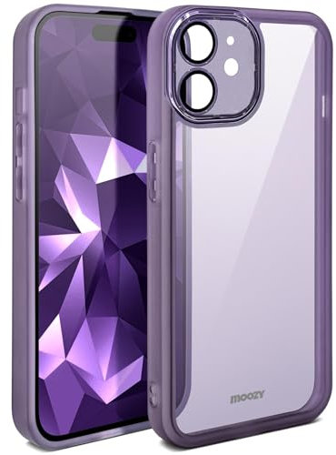 Moozy LumiCase hülle für iPhone 11, 6.1-Zoll, Stoßfest HandyHülle für iPhone 11 durchsichtig, Case für i Phone 11 Dünn mit Kameralinsenschutz, Hülle für iPhone 11, Lila
