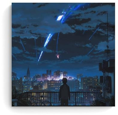 Kimi No Na Wa, Your Name Taki Stars Balc Poster Pintura Decorativa Lienzo Arte de Pared Salón Póster Dormitorio Pintura, Arte de Pared Impresión de Imagen Impresión de Imagen Moderna Decoración de