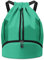 BROTOU Sporttasche Turnbeute Fußballtasche Rucksack mit Kordelzug Verstellbar Tunnelzug Gymsack Wasserfest Sporttasche für Herren Damen Kinder Jungen（Minzgrün）