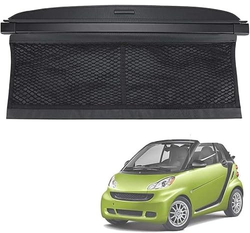 VTRWLMWN Auto Einziehbare Hintere Kofferraum Hutablage, Für Smart 451 Fortwo 2007-2014 Ausziehbar Kofferraum Schutz Abdeckung Laderaumabdeckung