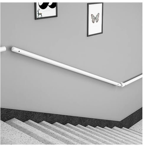 JQGADL Handläufe Für Treppen, Treppe Wandhandlauf, Treppengeländer Innen Und Außen, rutschfeste Treppengeländer Stützstange, Für Treppe, Stufen,Veranden,Gärten,Hotels,Garagen(Size:80 cm,Color:weiß)