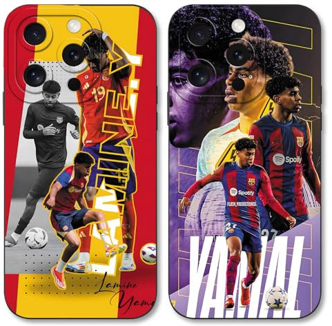 Yimctoie 2 Stück Cool Fußball Handyhülle für iPhone 11 Hülle 6,1,Mode FC Cartoon Spieler Muster Case für Fans,TPU Silikon Stoßfest Anti-Kratz Schutzhülle,Cute