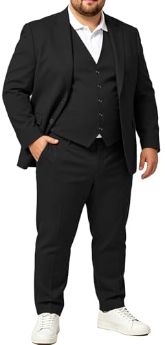 GATMSTZ Herren Anzug 3-teilig Große Größen für Starke Männer Regular Fit Jacke Weste Hose Komplettset für Hochzeit Abschlussball formelle Anlässe