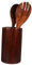 Holibanna 1 Juego Utensilios de Cocina de Madera con Soporte Set de Tenedores de Ensalada Cucharas Pequeñas y Contenedor para Palillos Utensilios Prácticos para Cocinar y Servir