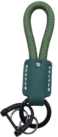 XAGMODSHN Llavero de cuero tejido a mano con colgante de cadena de cuerda trenzada para propietarios de automóviles y profesionales de negocios, elegante llavero para hombres