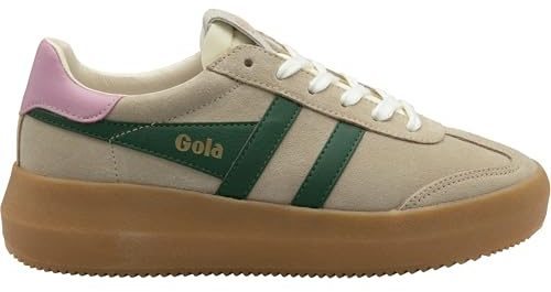 Gola Women's Athena Sneaker, Bone/Evergreen/Candy/Gum, 8.5