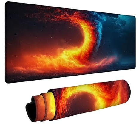 Mauspad Katastrophe Mousepad Landschaft, Mousepad XXL 600x1400x3mm Genähte Kanten Genauigkeit Geschwindigkeit Verbessern, Maus Schreibtischunterlage für Gaming Zubehör Geschenke für Männer DBYH-7193