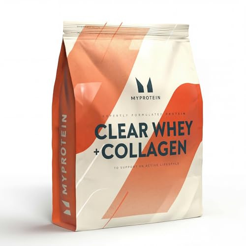 Myprotein Clear Whey Protein + Kollagen | Pfirsichtee - 500 g (20 Portionen) | Proteinpulver in Saftform mit hydrolysiertem Collagen und Vitamin C | 21 g Protein | Fettarmer Fitnessdrink