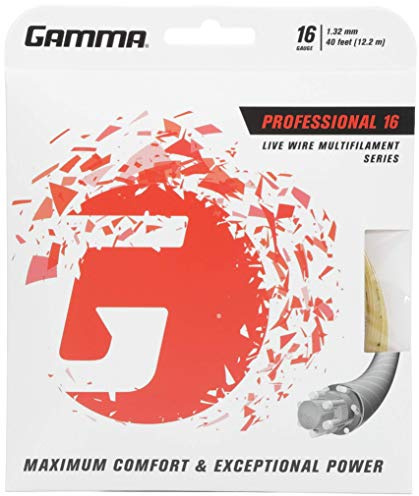 GAMMA Sports Live Wire Tennisschlägersaite Multifilament-Serie - Weicheres gepolstertes Gefühl für außergewöhnliche Kraft und mehr Kontrolle, die leicht am Arm ist – 16L, 17 oder 18 Gauge (natürlich)