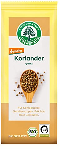 Lebensbaum Koriander, ganz, Bio-Gewürz für Kohlgerichte, Gemüsesuppen, Früchte & Brot, vegan, 1 x 30g
