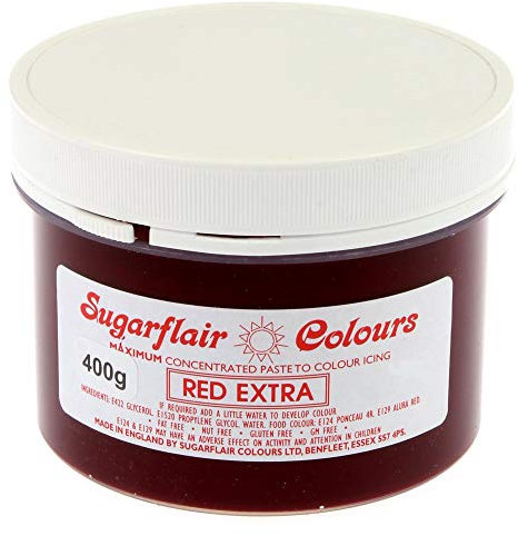 Red extra 400g pot Sugarflair Spectral Concentrated Paste Food Colouring :: Perfect for all Cakes & Cupcakes