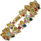 RIZILIA Gioielli Strass Taglio Rotondo Multi-Color Tennis Dichiarazione Regalo 18K GP del Braccialetto