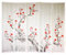 Paravent japonais fleur de cerisier en bois blanc de 5 pans, L220 x H175 x P2 cm-PEGANE-