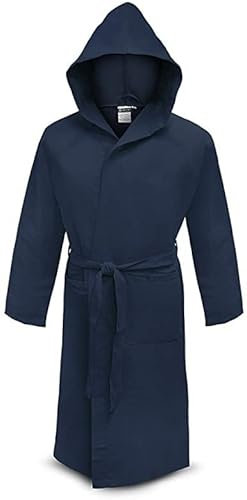 VIC Accappatoio Microfibra Unisex con Borsa + Cappuccio (Blu, XXL)