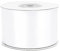 Satinband 50mm x 25m Rolle - FARBAUSWAHL in 3/6/12/18/25/38/50/75/100mm - farbecht & waschbar - Schleifenband für Hochzeit - Geschenkband zum Verpacken Dekorieren Basteln - Weiß 029