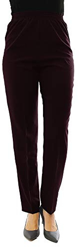 YESET Schlupfhose Damen Hose Baumwolle Dehnbund Business Classic braun 158 38/L