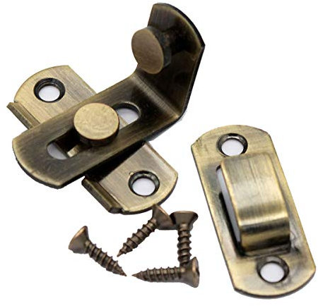 Door Hasp Latch 90 Degree, Stainless Steel Safety Angle Locking Latch for Push/Sliding/Barn Door