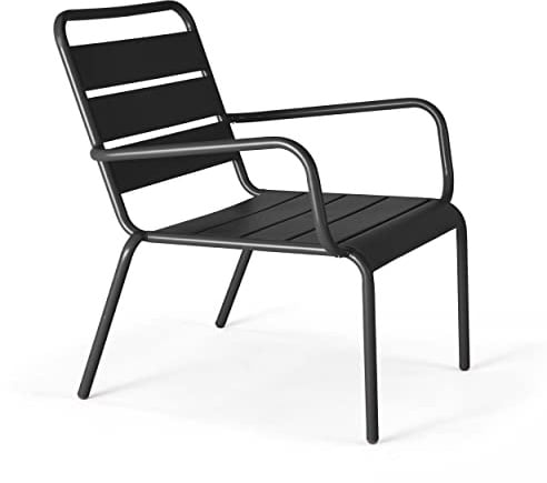 Oviala Gartensessel, niedrig, Relax, Stahl, Anthrazit – Palavas